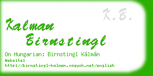 kalman birnstingl business card