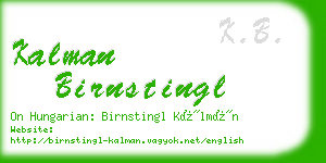 kalman birnstingl business card